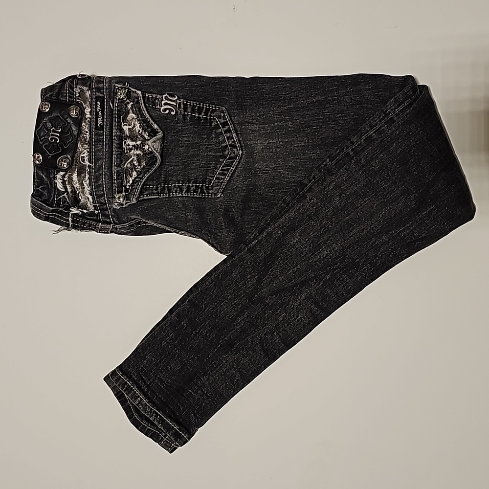 Miss Me Distressed Skinny Jeans Black Size  26
